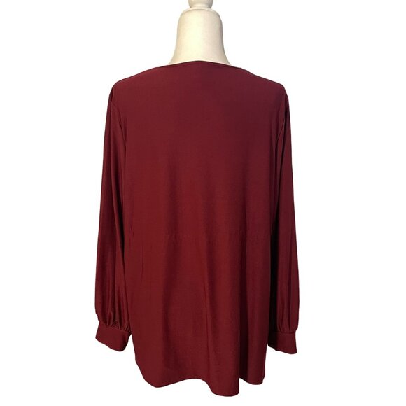 Wrapper Women’s Open Front Lightweight Cardigan – Burgundy, Size XL - Picture 3 of 4